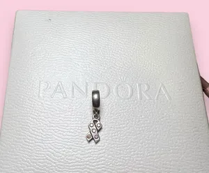 Retired Pandora Sterling Silver Cancer Support Ribbon Pink CZ Charm thumbnail 1