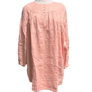 J. Crew Gathered popover dress in linen Peach Clay Size Small NWT thumbnail 9