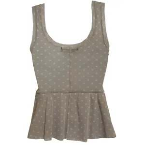 SWEET PEA by Stacy‎ Frati Gray Polka Dot Mesh Peplum Tank Top XS thumbnail 5