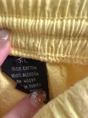 Source Unknown Vintage Yellow High-Waist Drawstring Lounge Shorts thumbnail 3