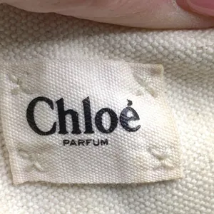 Chloé Parfum Canvas Coin Purse Makeup Case Gold Charm Red Stitching Chic Travel thumbnail 5