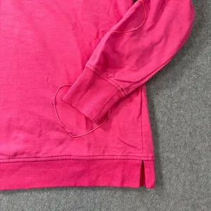 Jane & Delancey Embroidered Heart Crewneck Sweatshirt Pullover Womens Small Pink thumbnail 3