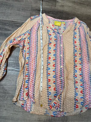 MAEVE By Anthropologie Button Down Blouse in Sunset District thumbnail 7