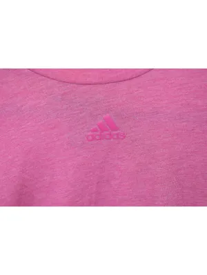 Adidas Shirt Womens Small Heathered Pink Basic Crew Neck Tonal Logo Tee thumbnail 4