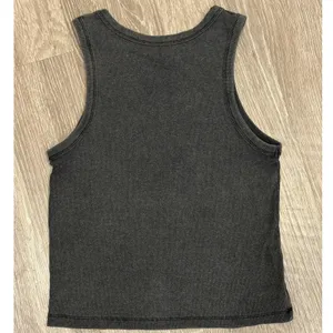 Social‎ Culture Large Washed Charcoal Gray Ribbed Celestial Sun Moon Tank Top thumbnail 2