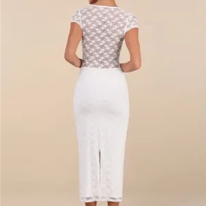 Lulu's White Sheath Midi Dress Sweetheart Neckline thumbnail 2
