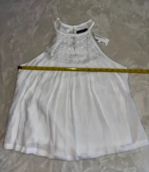 Wishlist Boho Crochet White Flowy Whimsical Tank Top Size Medium NWT thumbnail 4