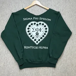 Gildan Sigma Phi Epsilon Women M Green Collegiate Retro Lounge Fraternity Sweatshirt thumbnail 3