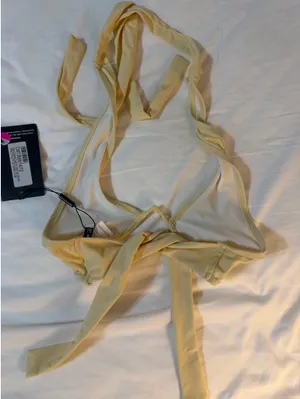 Cream Criss Cross Bikini Top thumbnail 3