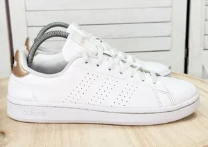 Adidas Advantage Low Top Sneakers White Copper Women 8.5 Leather Preppy Retro thumbnail 1