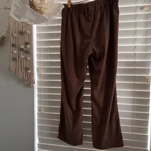 Halara High rise wide leg brown Corduroy Casual Pants | large nwt thumbnail 3