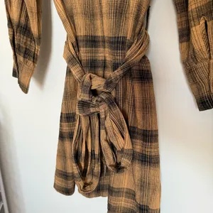 Free People English Rose Plaid Mini Dress Linen Blend Size 2 thumbnail 9