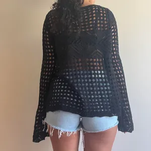 BLACK CROCHET BEACH TOP Size L thumbnail 2