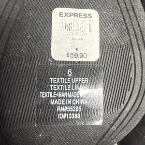 Express Womens Ankle Boots Booties Black Suede Block Heels Pointed Toe Zip Sz 6 thumbnail 6
