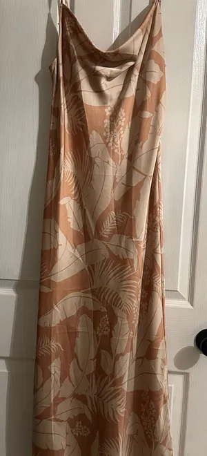 Dress Forum Peach & Cream Botanical Slip Midi Dress thumbnail 1