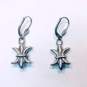 Vintage 3D Design Dangle Earrings Silver thumbnail 1