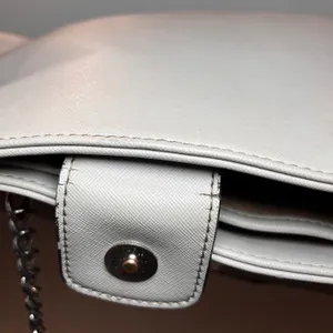 Nine West Light Gray Faux Leather Tote‎ Bag with Scarf Accent thumbnail 7