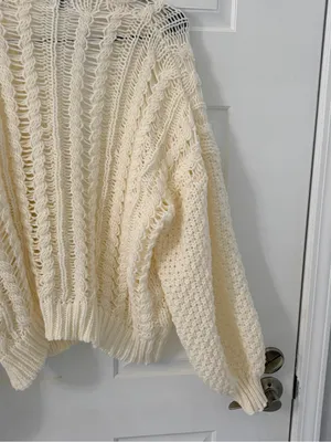 Princess Polly Cream Cable Knit Open-Front Cardigan thumbnail 10