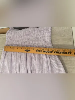 Hill House Home Lavender Stripe Linen Ellie Nap Dress Midi Smocked Preppy Med thumbnail 8