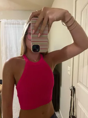 Aerie Cropped Ribbed Tank Top thumbnail 1