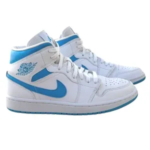 Nike Air Jordan 1 Mid UNC White University Blue Sneakers‎ Womens Size 7.5 thumbnail 3