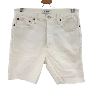 RE/DONE 90s High Rise Cutoff Bermuda Denim Shorts White Size 28 thumbnail 1