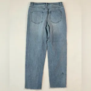 Something Navy Womens Jeans Blue Denim Straight Hi Rise Medium Wash Stretch 8 thumbnail 3