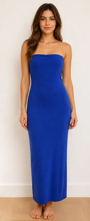 Urban Outfitters Blue Strapless Maxi Dress S thumbnail 1