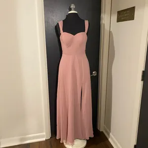 💜 Azazie Aaron Dusty Pink Bridesmaid Dress with Sweetheart Neckline thumbnail 3