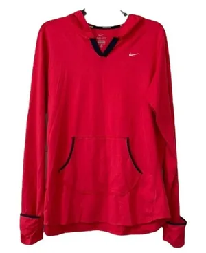 NIKE Dri Fit Pull Over XL Pink Hooded Lightweight Running thumbnail 1