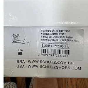 Schutz Barbrah Snake Print Leather Ankle Wrap Pointed Toe Flats Womens 6B NWT thumbnail 8