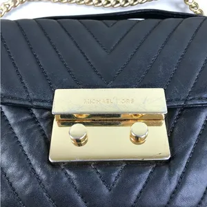 MICHAEL KORS Quilted Leather Sloan Chain Crossbody HandBag Black Clasic Elegant thumbnail 6