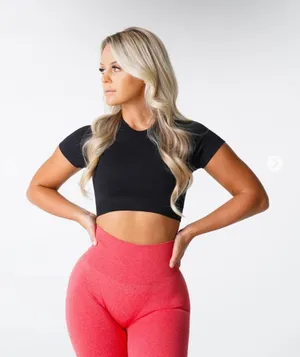 NVGTN Black Vortex Seamless Bra Top thumbnail 1