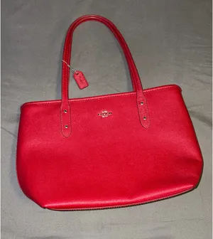Red Leather Coach Bag thumbnail 1