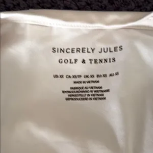 Sincerely Jules Golf & Tennis White Zebra Print Racerback‎ Athletic Tank Top XS thumbnail 3