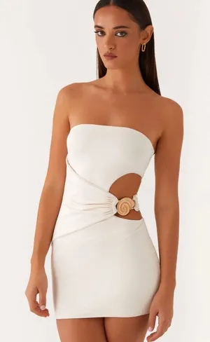 Peppermayo So Iconic Beach Vacation Resort Ivory Mini Dress NWT Size 4 thumbnail 1
