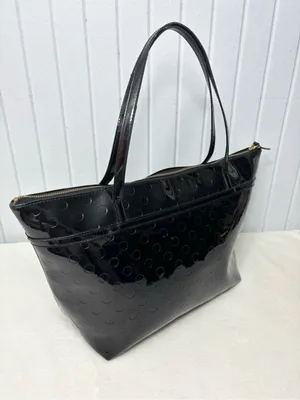 Kate Spade Patent Leather Black Polka Dot Large Tote‎ thumbnail 4