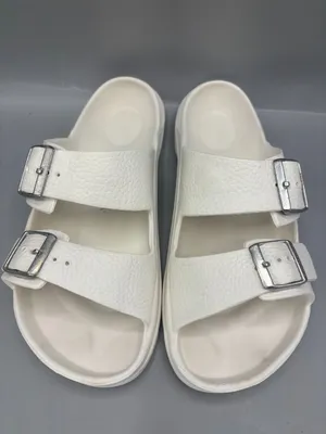 Birkenstock Double Strap Slide Sandal Women US 8 White Adjustable Buckle Slip On thumbnail 3