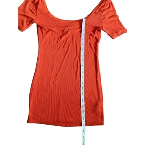 Anthropologie Saturday Sunday Stretchy Soft Knit Orange Red Tee‎ Shirt Sz XS thumbnail 4