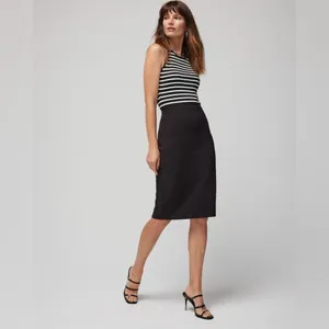 WHBM White House Black Market Classic Black Pencil Skirt Size 0 thumbnail 2