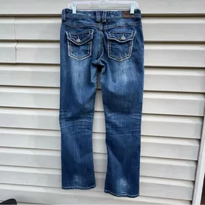 BKE Culture Jeans 29R Women’s Bootcut Stretch Blue Thick Stitch Low Rise thumbnail 3