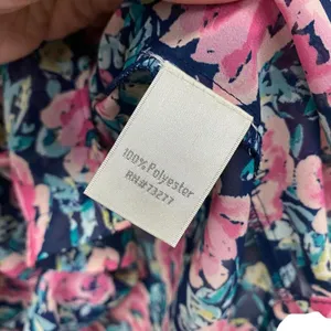 LC Lauren Conrad Womens Floral ¾ Sleeve Chiffon Blouse pleated button front sz M thumbnail 10
