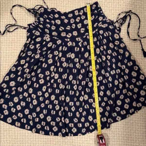 Free People Womens Molly Floral Top XS Navy and Cream thumbnail 8