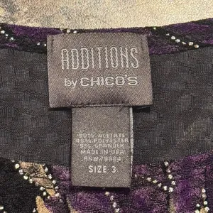 Chicos Vintage Y2K Tank Top Purple Metallic Abstract Artsy Stretch Boho 3 XL 16 thumbnail 3