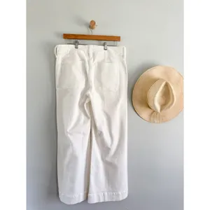 J.Crew | NWT Petite Denim Trouser Jean Stacked Buttons White | Sz P31 thumbnail 6