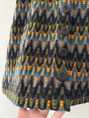 Free People Retro Multicolor Open Knit Chevron‎ Crochet Mini Skirt thumbnail 4