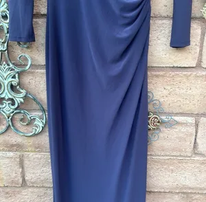 Ralph Lauren Evening Gown Dress Beaded Necklace Long Sleeve Maxi Purple Size 4 thumbnail 9