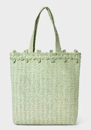 A New Day Green Floral Tote Bag‎ thumbnail 1