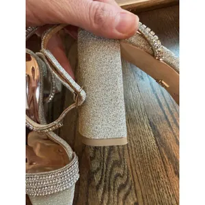 Badgley Mischka Women's Becca Heeled Sandal, Platino Textile 8.5 NEW No Box thumbnail 6