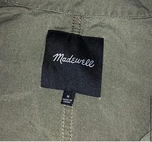 Madewell Olive Green linen blend cargo Jacket thumbnail 8
